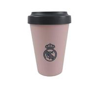CYPBRANDS Real Madrid, Bicchiere da asporto, Take Away, Bicchiere con coperchio, colore: rosa, prodotto ufficiale