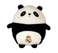 CyP Brands- Real Madrid- Peluche, Orso Panda, 30 cm, Colore bianco e nero, Prodotto ufficiale