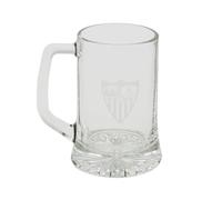 CYPBRANDS - Siviglia FC, Brocca da birra in vetro, capacità 280 ml, Trasparente, Prodotto Ufficiale
