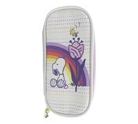 Snoopy - Astuccio portapenne per trucco, cancelleria, ufficio, materiale scolastico, colore: beige, prodotto ufficiale (CyP Brands)
