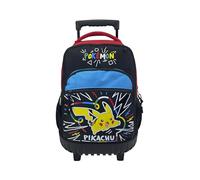 CYPBRANDS - Zaino Pikachu con carrello compatto, multicolore, resistente, zaino scolastico con ruote, regalo per bambini, prodotto ufficiale