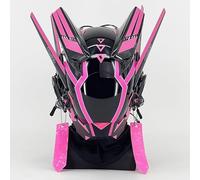 CyplayMach Cyberpunk Maschera Cosplay Rosa - Chiusura M Angel Eyes Un Futuristico LED Casco per Halloween, Anime Roleplay & Festival (Pink Edition A)