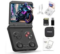 CyplayMach Miy-oo Flip V2 Console Portatile Retro, Schermo IPS da 3.5, Batteria 3000mAh, Regalo Emulatore Console per Adulti Nessuna Carta (Nessun Gioco)
