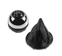 CYPMDW Auto Pomello Cambio Testa Leva Pallamano Per Fiat 500 500C 2007-2018 | Marce Pomelli Leva Custodia copri stivale(2pcs chrome 5speed)