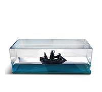 cypreason Cruise Ship Fluid Drift Bottle Desktop Ornamento Acrilico Nave Liquido Drifting Bottiglia Drifting Bottiglia Mai Decorazione Nera Perle Fantasma Barca in Ufficio E Casa