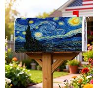 Cypress, Coperture magnetiche per cassette postali, motivo stelle impressioniste artistiche, turbinii estivi, colore blu, decorazione per esterni, 45,7 x 53,3 cm