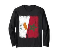 Cyprus Marocco Half Flag Cypriot Maroccan Heritage Jersey Maglia a Manica