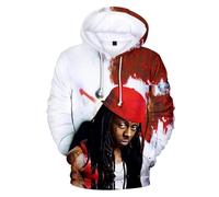 CYQCRONX Felpe con Cappuccio 3D Hip Hop Lil Wayne di Moda Popolare per Uomo e Donna Primavera e Autunno personalità Rapper Lil Wayne Vestiti
