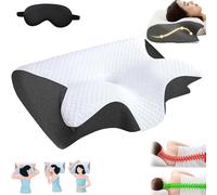 Cyqfei Cuscino Cervicale, Cuscino per Alleviare il Dolore, Cuscino Ergonomico Cervicale per Dolore Collo x Chi Dorme di Lato (Nero)