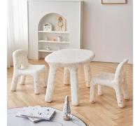 CYQQRDZSW Set Scrivania e Sedia per Bambini, Set Scrivania e Sedia per Bambini da 3 a 8 Anni, Tavolo da Disegno In Plastica con 2 Posti per Disegnare e Mangiare