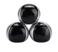 Cyrank 3PCS Palle da giocoliere per Principianti, Palla da Lancio Portatile in Pelle PU Palla da Giocoleria con Particelle colloidali Fini Puntelli per Prestazioni Argento Nero