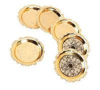 Cyrank 6 piatti da portata per antipasti, piatti da cena da 9 cm, piatti decorativi da intaglio, vassoio per dessert e snack, oro, riutilizzabili per servire il cibo