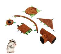 Cyrank Amaca per Gabbia per Criceti, 6 Pezzi Piccoli Animali Appesi A Letto Caldo Gabbia per Nidi Accessori con Tunnel Sospeso Lettino per Criceti Amaca per Ratto Uccello Scoiattolo Giocare Dormire