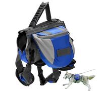 Cyrank Cablatura dello Zaino per Cani, Borsa da Sella per Cani Medio E Grande Giubbotto per Cani Cani da Barbon Cablaggio Zaino per Escursioni per Cani con Tasche per Cane Grande Medio (M)