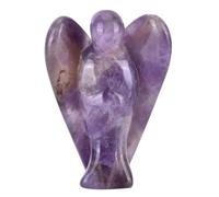 Cyrank Cristallo di guarigione dell'angelo custode, figurine tascabili dell'angelo della pace con figurine di angelo custode in cristallo di quarzo trasparente per la decorazione (Ametista)