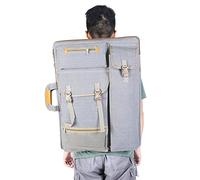 Cyrank Custodia per portfolio artistico, zaino per artista Borsa in tela Borsa per arte grande Borsa per lavagna da schizzo impermeabile per esterni Zaino da viaggio Custodia per (Grigio)