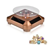 Cyrank Espositore Solare Giradischi, espositore Rotante per Modelli 3D di Gioielli Guarda la Collezione Hobby Esposizione Fotografica del Prodotto Espositore Solare Girevole espositore Girevole (Oro)