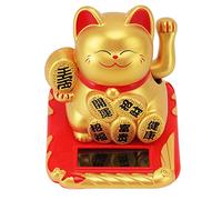 Cyrank Gatto Fortunato Che Fa Cenno, Gatto Fortunato Giapponese Simpatico Gatto Cinese Statua del Gatto della Fortuna Gatto Cinese Che Agita Il Braccio per La Decorazione Dell'auto della Casa(A#Oro)