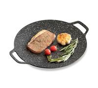 Cyrank Griglia Per Barbecue Coreana, Piastra Per Barbecue, Padella Per Griglia Antiaderente, Rotonda, 36 Cm Universale