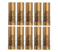 Cyrank Manicotto Base Lampada a Candela per Lampadario, 10 Pezzi Copri Presa a Forma di Candela in Ferro Galvanico Manicotti Antigoccia Alti 3 Pollici(Bronzo Oro)