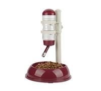 Cyrank Portabottiglie e Distributore Automatico di Acqua in Piedi per Cani con Alimentatore (Marrone)