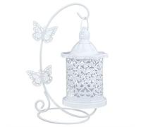Cyrank Portacandele Vintage Forma Di Gabbia, Lanterne Decorative Candeliere | Lanterna a gabbia per uccelli da appendere Tealight in metallo bianco vintage Candeliere europeo per lumini per feste