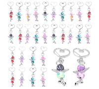 Cyrank Portachiavi con ciondolo angelo custode 30 pezzi, mini angelo bomboniera portachiavi portafortuna portachiavi angelo matrimonio bomboniere per baby shower