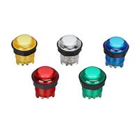 Cyrank Pulsanti Arcade da 5 Pezzi, Pulsanti Illuminati a LED da 28 Mm per Videogiochi Arcade Pulsanti a Gettoni Arcade Pulsante Giochi a Macchina(12V)