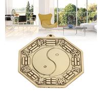 Cyrank Specchio Feng Shui, Specchio Bagua Cinese Specchio in Ottone da Appendere a Doppia Faccia per la Decorazione Domestica Feng Shui, 7 cm
