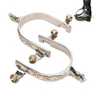 Cyrank Speroni per Cavallo, Speroni in Acciaio Inossidabile Speroni Stile Cowboy Occidentale Speroni Occidentali Speroni per Stivali da Cavallo con Intaglio di Fiori Sperone Occidentale per Equestre