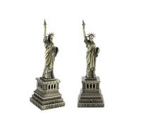 Cyrank Statua della Libertà, 2 Pezzi Fatti a Mano in Metallo Ottone Antico Statua della Libertà Replica Artware Modello Decorazione 6 Pollici Souvenir di New York
