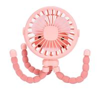 Cyrank Ventilatore portatile per passeggino, ventola di raffreddamento compatta con clip a 360°, mini portatile, alimentato a batteria ricaricabile per seggiolino auto, tapis roulant, (Rosa)
