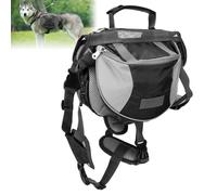 Cyrank Zaino da Escursionismo per Cani, Imbracatura per Zaino per Cani Borsa da Sella per Cani con Tasche Laterali per Cani di Piccola Taglia e Media Taglia(S-Nero)
