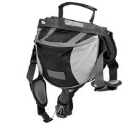 Cyrank Zaino da Escursionismo per Cani, Imbracatura per Zaino per Cani Borsa da sella per Cani con Tasche Laterali per Cani di Piccola Taglia e Media Taglia(L-Nero)