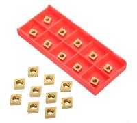 CYRENT 10PCS CCMT060204 CCMT21.51 Inserti di tornitura in carburo per tornio portautensili, 6 x 6 x 2,5 mm oro, semilavorazione e applicazioni di finitura, alta aderenza e lunga durata