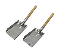 CYRENT 2 pale per camino in acciaio inox con ampia paletta e manico ergonomico per una facile rimozione della cenere e pulire camini, griglie, stufe a legna e bracieri