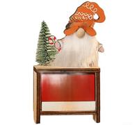CYRENT Calendario natalizio in legno per conto alla rovescia, ornamento senza volto, fai da te, stile pastorale, decorazione rustica per casa, ufficio, feste, 15 x 9 x 3 cm (stile natalizio)