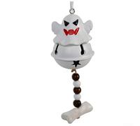 CYRENT Campana in resina per Halloween, decorazione da appendere alla porta, con fantasmi, per casa, giardino, decorazione interna ed esterna (minaccia)