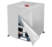 CYRENT Copertura protettiva per contenitore IBC, in tessuto Oxford 210D, 1000 l, impermeabile, antipolvere, con chiusura a cerniera, per uso esterno (argento)