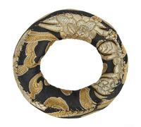 CYRENT Cuscino rotondo per campana tibetana in broccato di seta, realizzato a mano in Nepal, cuscinetti a forma di anello per un posizionamento sicuro delle ciotole sonore buddiste (8 cm)