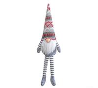 CYRENT Decorazione natalizia per finestra, gnomo nordico senza volto, renna Rudolph, in peluche, ornamento in stile scandinavo, per la casa e la camera dei bambini, 40 x 12 x 4 cm (grigio)