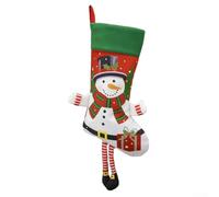 CYRENT Divertente calza di Natale di Babbo Natale, grande capacità, da appendere al caminetto, per feste e sorprese, decorazione carina (pupazzo di neve)