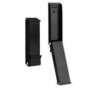 CYRENT Fermaporta automatico retrattile, in acciaio inox, design salvaspazio per tenere le porte in posizione e proteggere dai danni del vento (nero)
