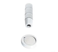 CYRENT Fermaporta magnetico nascosto minimalista per uso a pavimento con asta regolabile, design antivento, doppia opzione di installazione per vari spazi della porta (bianco elegante)