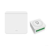 CYRENT Kit interruttore della luce wireless, 3 bande RF433 e telecomando WiFi, controllo vocale intelligente e app, nessun cablaggio, facile installazione, pannello ABS (A)