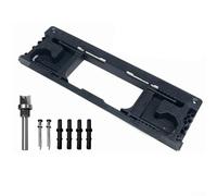 CYRENT Kit professionale per cerniera porta, modello router per cerniera con 12 punte di diametro di taglio e guide scorrevoli per cerniere angolari rotonde e quadrate