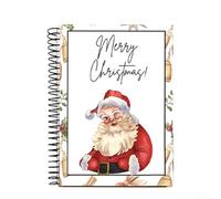 CYRENT Libro di biglietti regalo rilegato a spirale fai da te con messaggio a sorpresa dal design vivace per adolescenti, compleanno, vacanze, carta colorata, 17,5 x 13,2 cm (Babbo Natale)