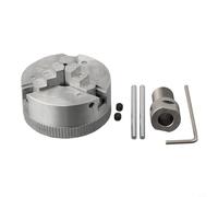 CYRENT Mandrino autocentrante in metallo a 3 ganasce con bulloni di montaggio, set professionale di utensili per smerigliatura da officina (mandrino + asta da 8 mm)