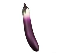 CYRENT Melanzane artificiali decorative simulazione verdura viola bianca realistica schiuma puntelli per casa cucina fotografia apprendimento 26 cm