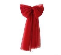 CYRENT Ornamento natalizio a forma di fiocco in maglia leggera, 75 cm, ciondolo per albero di Natale, decorazioni fai da te per feste (rosso scuro)